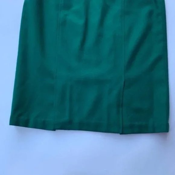 [SOLD] PURE Wool 50's Teal Green High waisted Pin-up Pencil Skirt Pockets Small - Picture 9 of 13